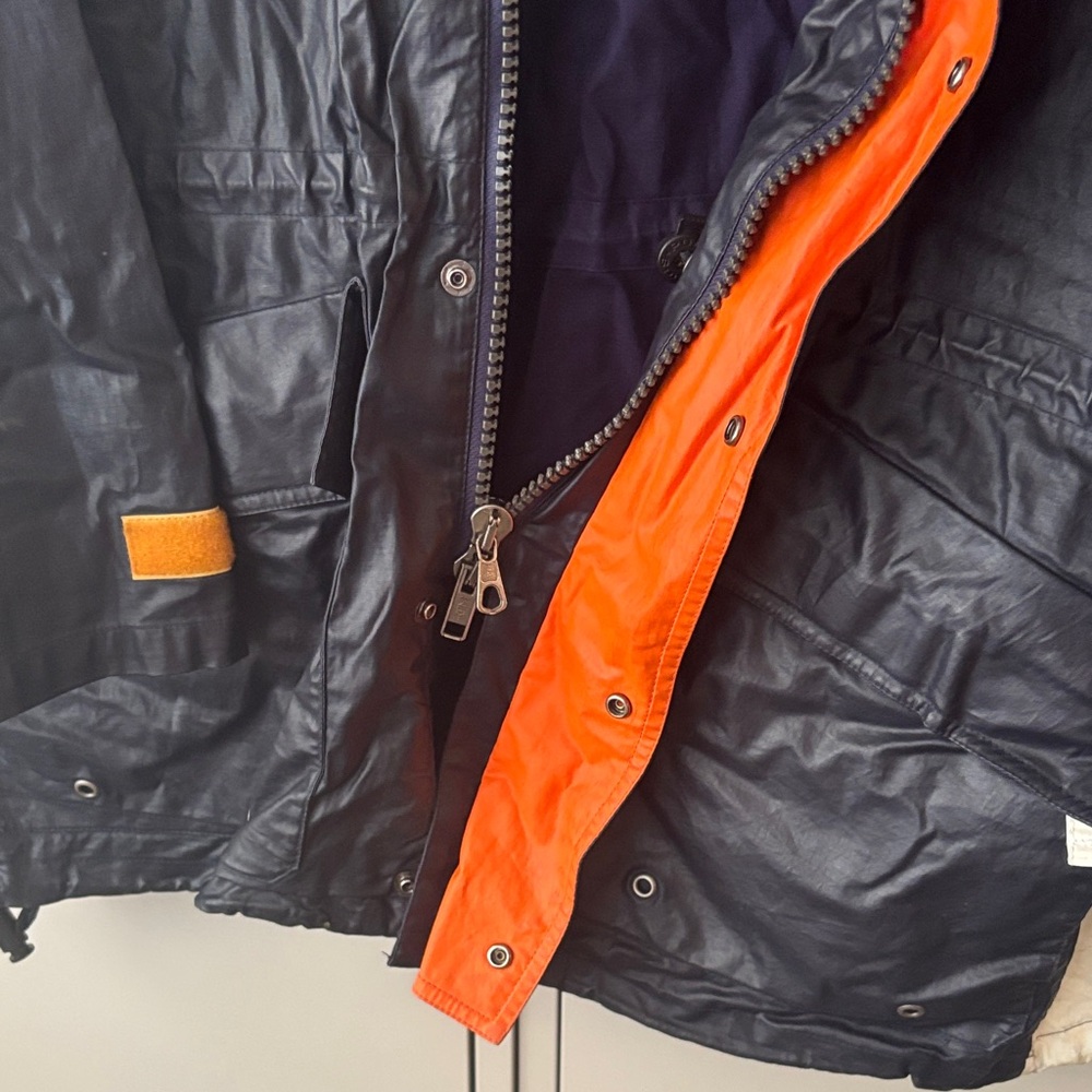 Vintage Polo by Ralph Lauren Men's blue Black and Orange Raincoat size large - Picture 7 of 8